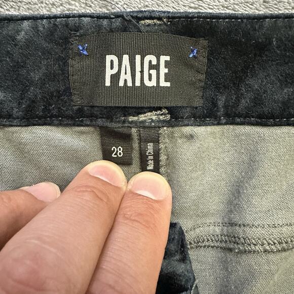 Paige Jeans Womens 28 Blue Hoxton Ankle Peg Button‎ Velvet Skinny Leg Pants - Picture 4 of 12